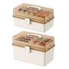 3-Tier Medicine Storage Box Medicine Organizer Lid Handle Plastic with Transparent Large Capacity Empty First Aid