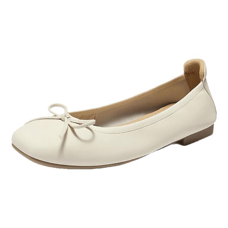 Senda Women s Sheepskin Bowknot Slip-on Flats 36