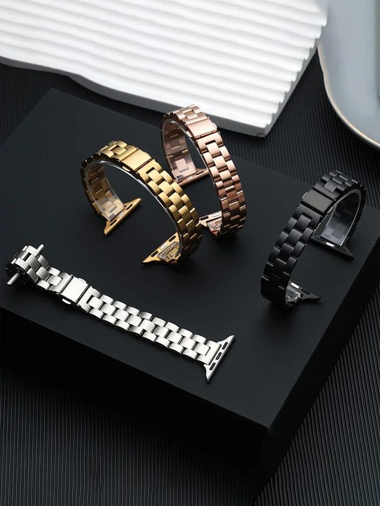 1Pc Thin Replacement Band Compatible with iWatch Ultra SE Series 11 10 9 8 7 6 5 4 3 2 1 Stainless Steel Metal Wristband Women Men