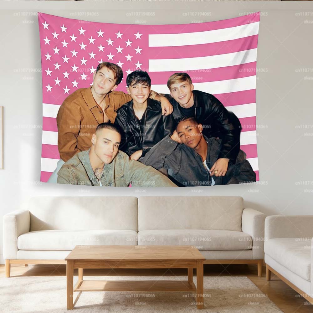 Tapiz de Bandera Americana Rosa Santos Bravos Colgante de Pared de Banda de Chicos Decoración para Dormitorio Sala de Estar Dormitorio Regalo Perfecto para Fans