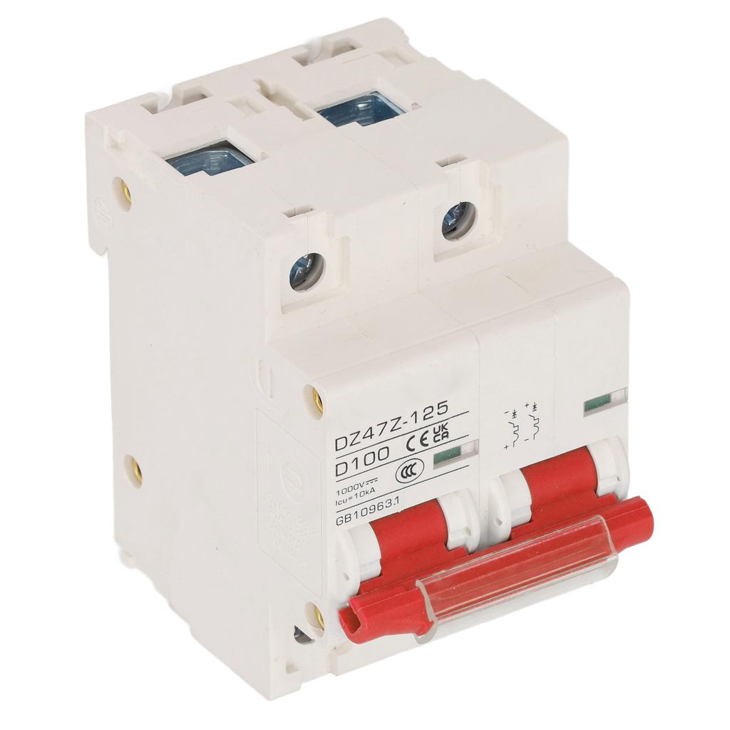 Circuit Breaker 2P D 47  125 100A DIN Rail  ature Circuit Breaker for Solar PV System 1000V