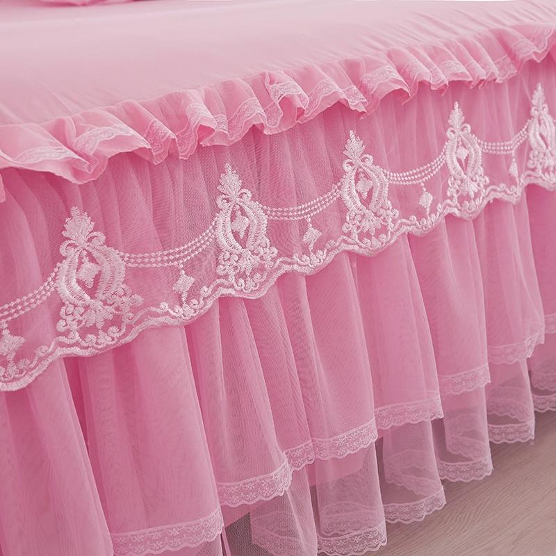 1 Piece Lace Bed Skirt +2pieces Pillowcases Bedding Set Princess Bedding Bedspreads Sheet Bed For Girl Bed Cover King/Queen Size