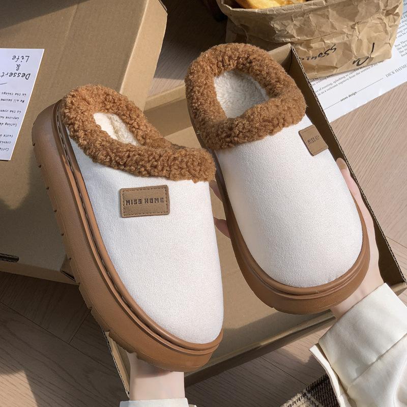 Neue Baumwollpantoffeln Herbst und Winter Zuhause Paar warmes Zuhause dicksohlige Plüsch-Baumwollschuhe