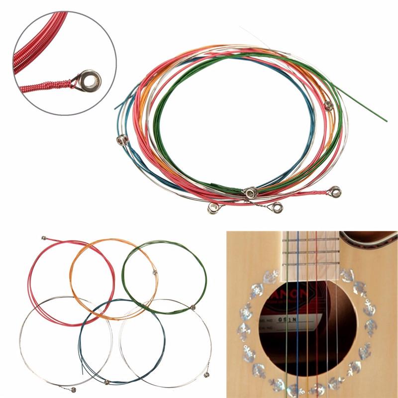 Buy 16 E B G D A E Rainbow Colorful Guitar Strings Set for Acoustic