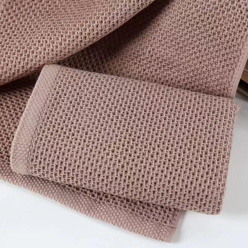 Pure Cotton Honeycomb Waffle Towel - Absorbent Thick Washcloth & Children's Handkerchief