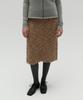 Soltipebeul Bold Knit Wool Skirt [Brown]