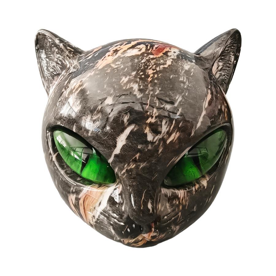 Lyxig Svart Katt Stenskulptur – Elegant Heminredning & Konstgåva, Kristallinspirerad Dekorativ Figur för Kattälskare, Kvinnor & Män