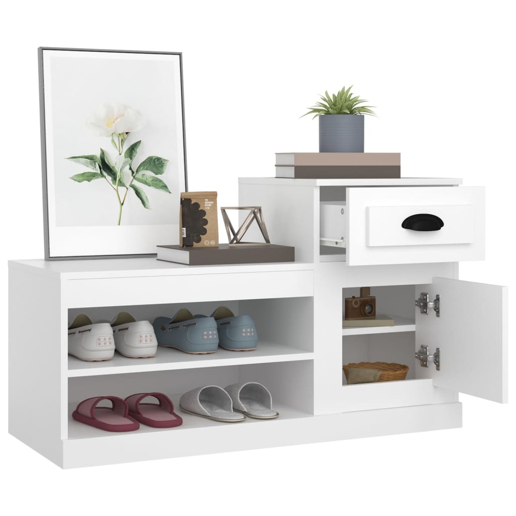 Vidaxl Shoe Cabinet, White, 100X42X60 Cm, Wood-Based Material