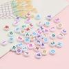 Acrylic A-Z 26 Letter Round Beads Colorful Alphabet Loose Spacer Beads For Jewelry Making Diy Bracelet Necklace Accessories