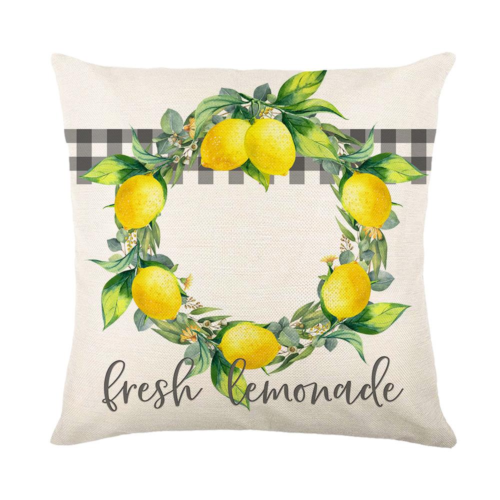 

Чехол для подушки с изображением летнего лимона, льняной принт, для гостиной, дома, дивана, наволочка для подушки, для спальни 45*45cm JYM289-4
