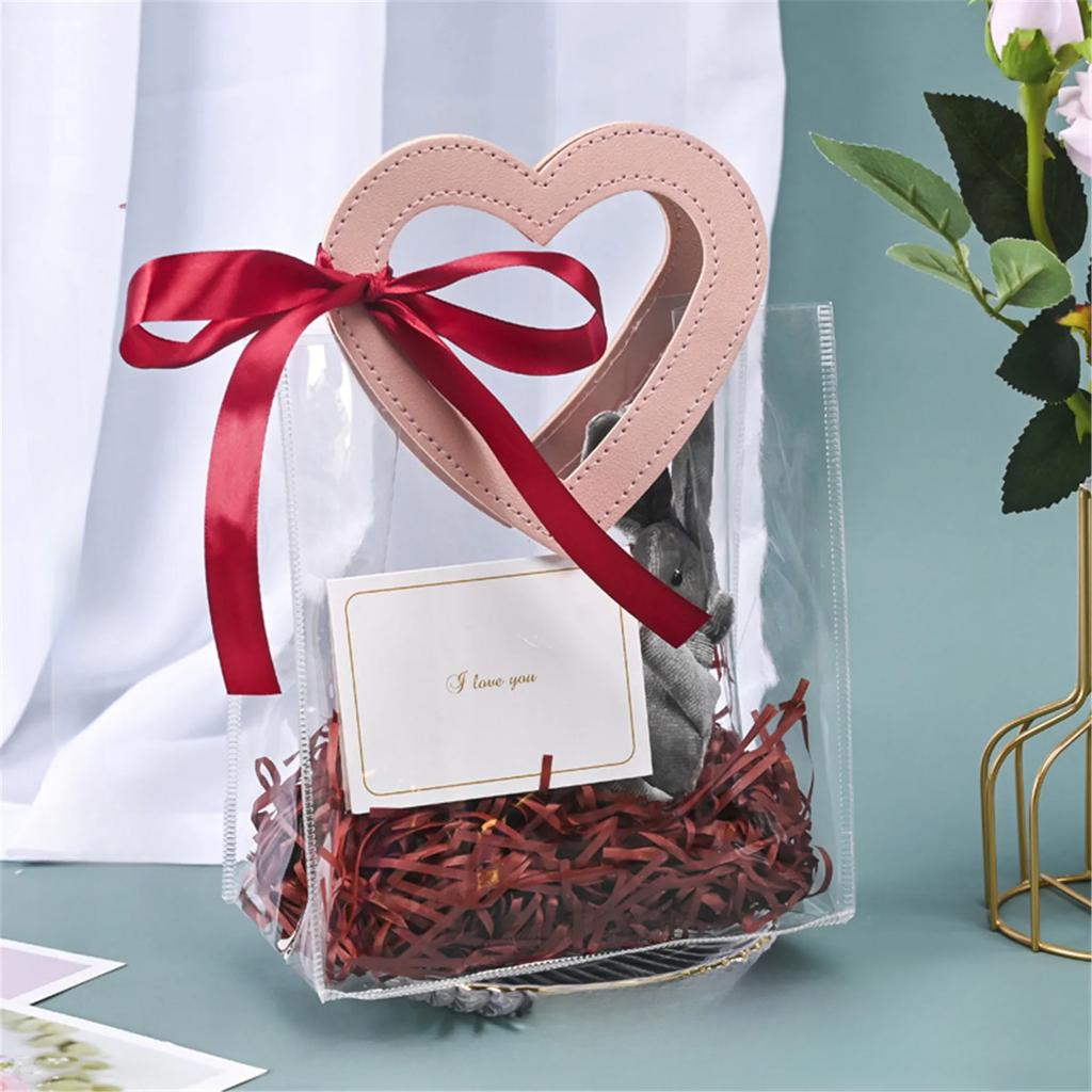 Portable Clear Reusable Shopping Bags Wedding Candy Pvc Handbag Small Daisy Shopping Wedding Birthday Gift Bag