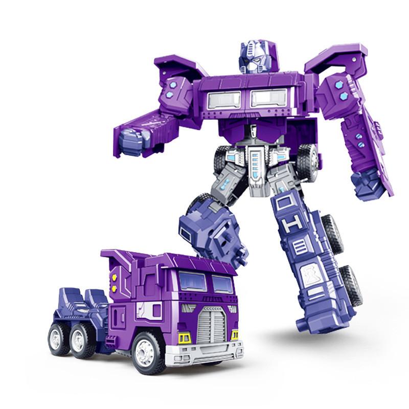 Kids Inertial Plastic Vehicle Withtransforming Robot Features Car Model Toy