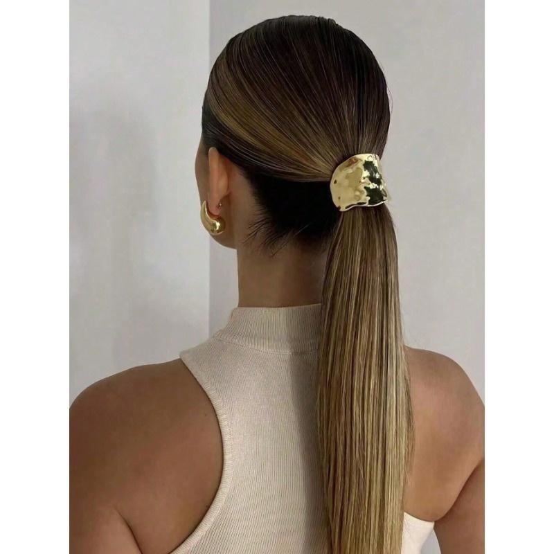 Golden Geometric Metal Headbands, Elastic Hair Accessories Gift Set