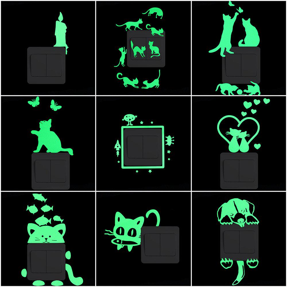 Switch Decoration Luminous Stickers Kids Room Wall Laptop Fridge Desk Car Home Decor Vinyl Decal Car/Fairy/Moon Stars/Bulb/Dog..