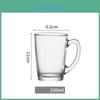 Durable And Heat Resistant Glass Mug With Handle For Home Office And Restaurant Use 330ml