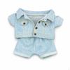 Denim Outfit for Cotton Dolls Jacket and Pants Set 10cm Doll Light Blue