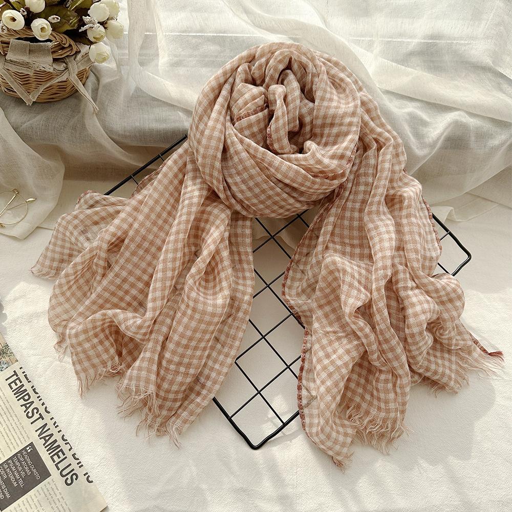 

Тонкий однотонный шерстяной шарф осень-зима теплый ретро грязно окрашенный шарф с рамкой Моранди шаль 205*85cm