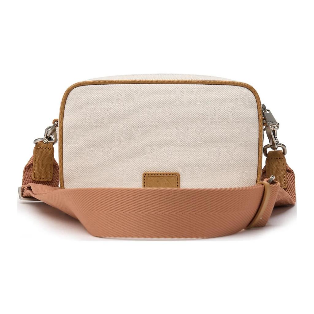 New MLB New York Yankees Polyester Shoulder Bag Crossbody Bag Unisex Dark Cream 3ACRS014N-50CRD