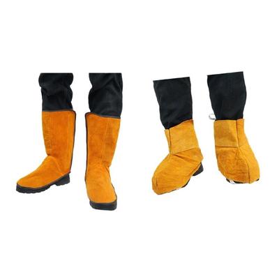 Industrial Leather Boot Covers for Welding Glass Making Heat Protective Shoe Protectors Wear Resistant Leg Guards Gaiter