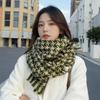 Women's Houndstooth Scarf: Warm Korean Style, Thick Imitation Wool, Fringe Knit for Autumn/Winter.
