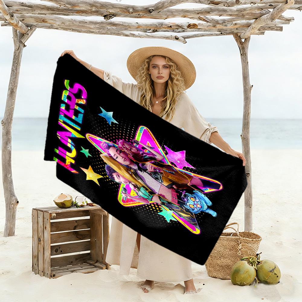 Demon Hunter Girls 1 Beach Towel Soft Durable Quick-Dry Comfortable Lightweight Portable for Swimming,Beach,Camping, Travel