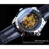 JARAGAR Herren-Business-Casual-Armbanduhr mit ausgehöhltem blauem Glas und großem Zifferblatt, automatische mechanische Uhr GMT1151-1
