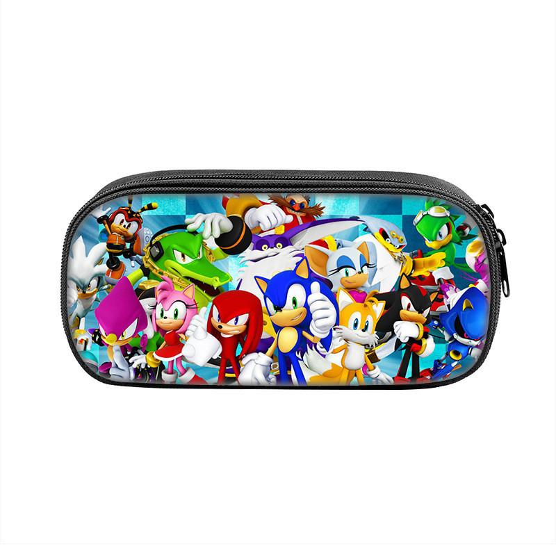 Sonic Cartoon Character Printed Student Single Layer Stationery Storage Bag For School And Gift