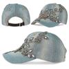 Outdoor Women Hat Rhinestone Flower Sports Baseball Cap Cowboy Sun Hat 25-26