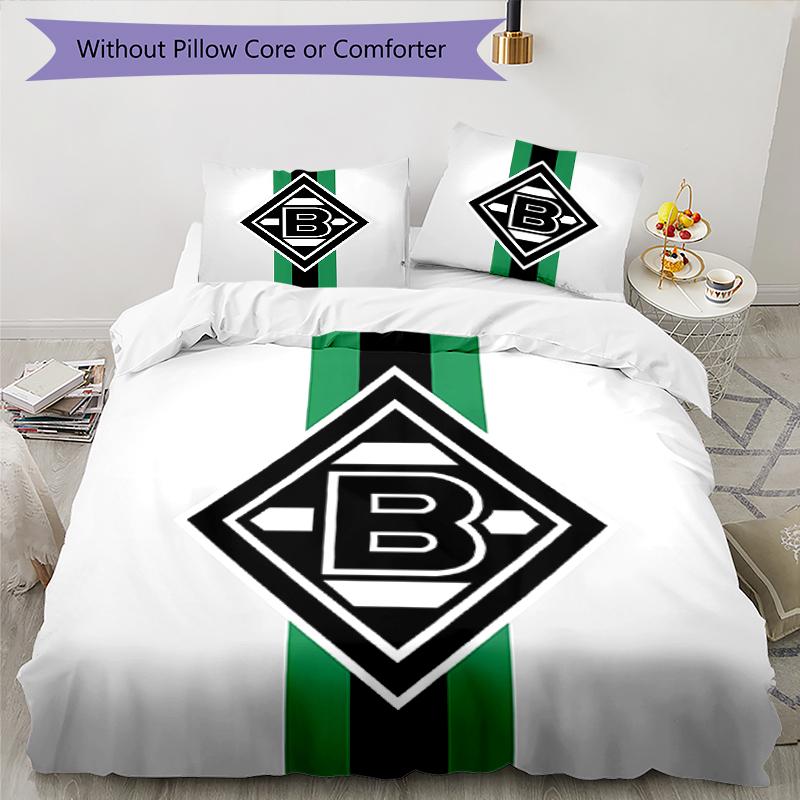3pcs Borussia Mönchengladbach LOGO pattern bedding set duvet cover set includes duvet cover &pillowcases, perfect all season bedroom decoration & gift