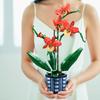 Building Blocks Set Orchid Flowers Bouquet Flower Blocks Bonsai Plant Model Bricks DIY Home Decoration Toys Kids Chirstmas Gifts