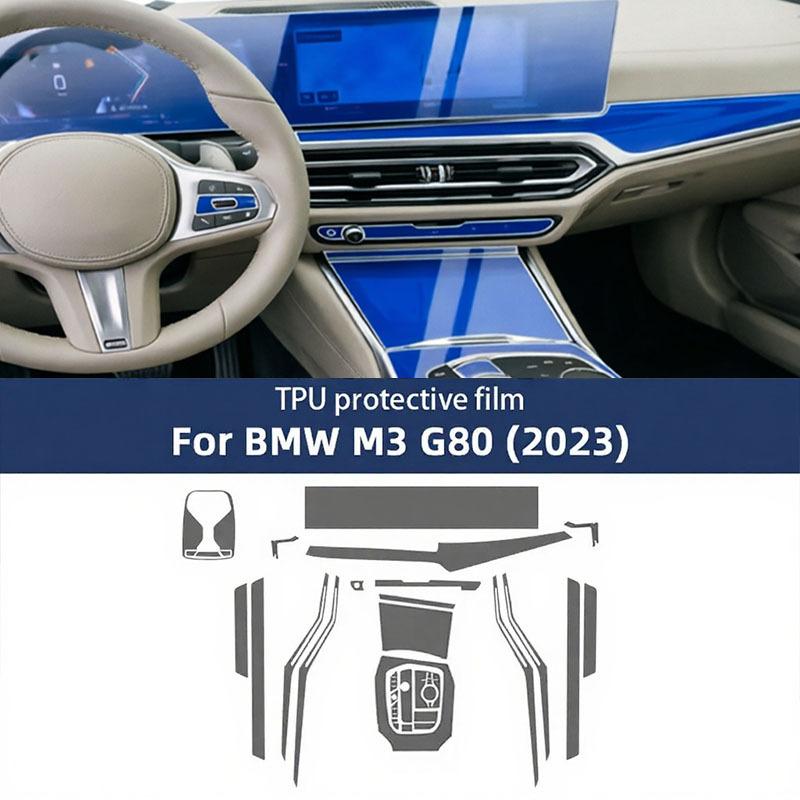 Pellicola Protettiva Interno Auto in TPU per BMW M2/M3 G87 G80 Adesivo Protettivo Trasparente Antigraffio Console Centrale Auto