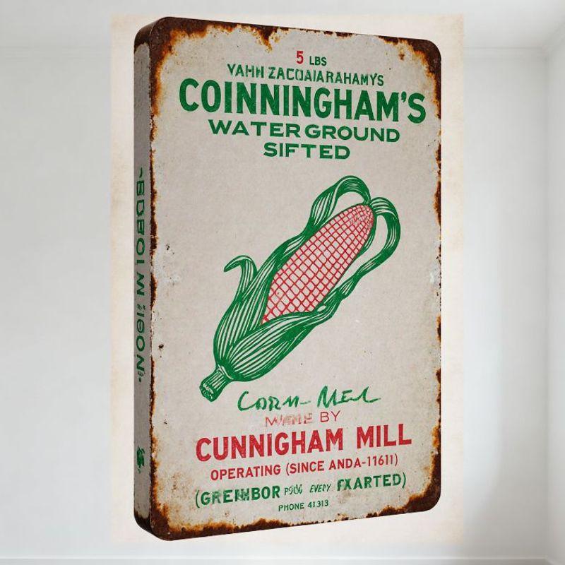 

Вінтажний металевий знак Coiningham s Corn Meal, Рустикальний потертий жерстяний знак з зображенням качана кукурудзи, Настінний декор для дому, Бару, Пабу, 5 фунтів 20x30cm（7.8x11.8inch）