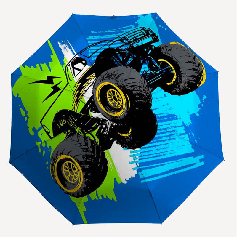 1PC monster truckUmbrella-8-Rib Reinforced, Automatic Open, Lightweight & Durable, Cute Fashion Accessory for Outdoor-P168