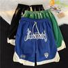 Bestickte Shorts Herren Sommer Amerikanische Dreiviertelhose Trendmarke Instagram Beliebt Sport Locker Sitzend Übergröße Basketballhose