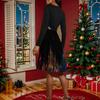 Women's Casual Fashion Long Sleeve Christmas Graphic Printed Vintage Long Dresses