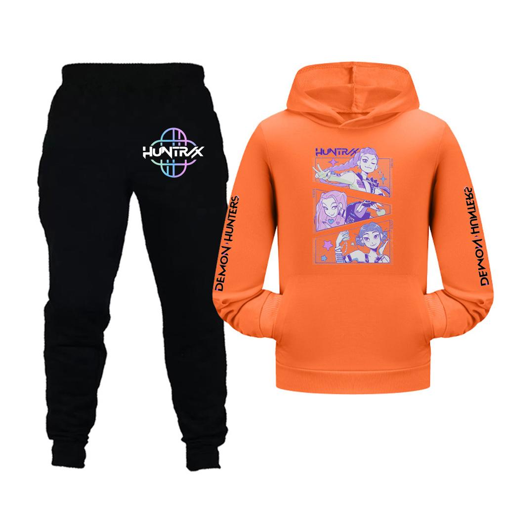 Kinder Mädchen Langarm Kapuzenpullover und Hose Set für Kleinkinder und große Kinder 2-teilige Outfits