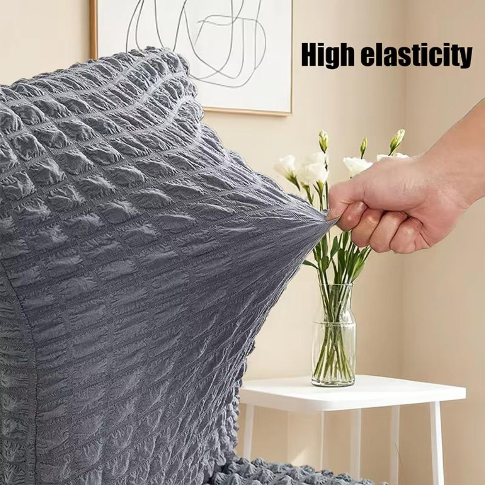 1PC Seersucker Chair Cover Elastic Stretch Chair Slipcover Kitchen Hotel Wedding Banquet
