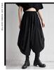 2025 Summer Striped Patchwork Loose-Wear Women's Wide-Leg Cropped Drop-Crotch Pants