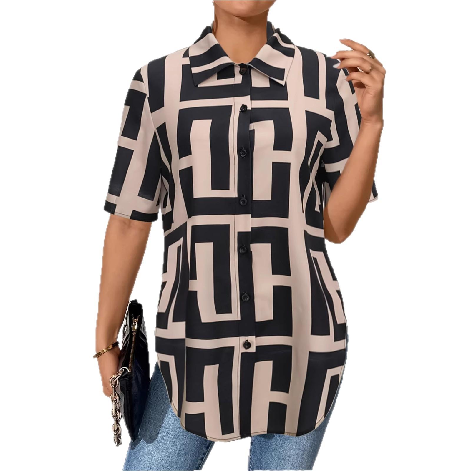 Women s Shirt 3D Printed European and American Loose Shirt Women s Top S
