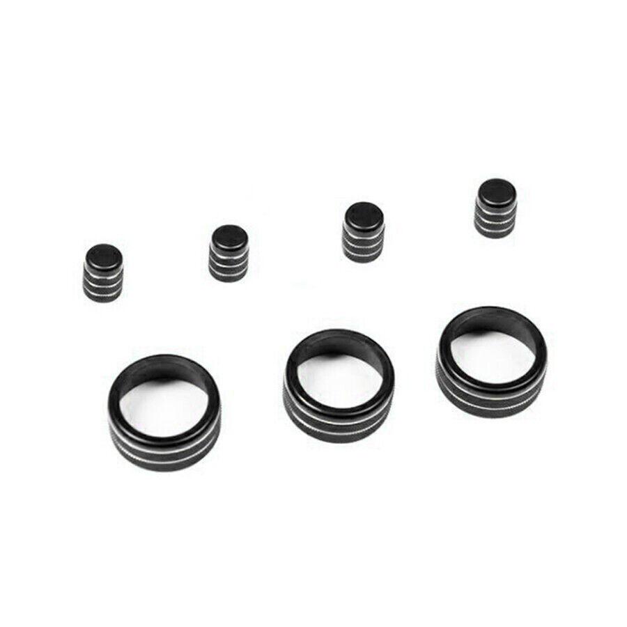 For Honda CR-V CRV -2024 Black Aluminum Central Console Knob Cover Ring Trim