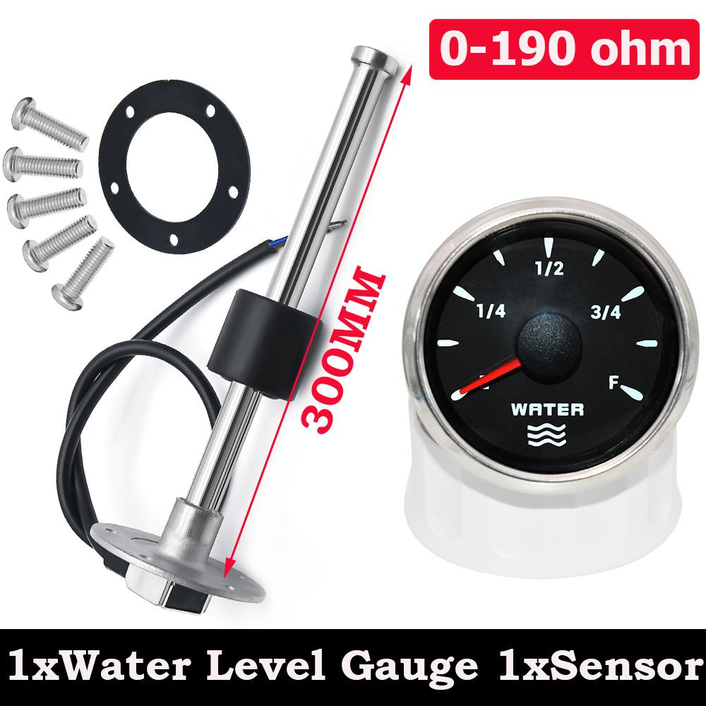 7 Color Backlight 52mm Water Level Gauge + Water Level Sensor 0~190 Ohm Water Level Indicator Meter Fit For Car Boat Marine