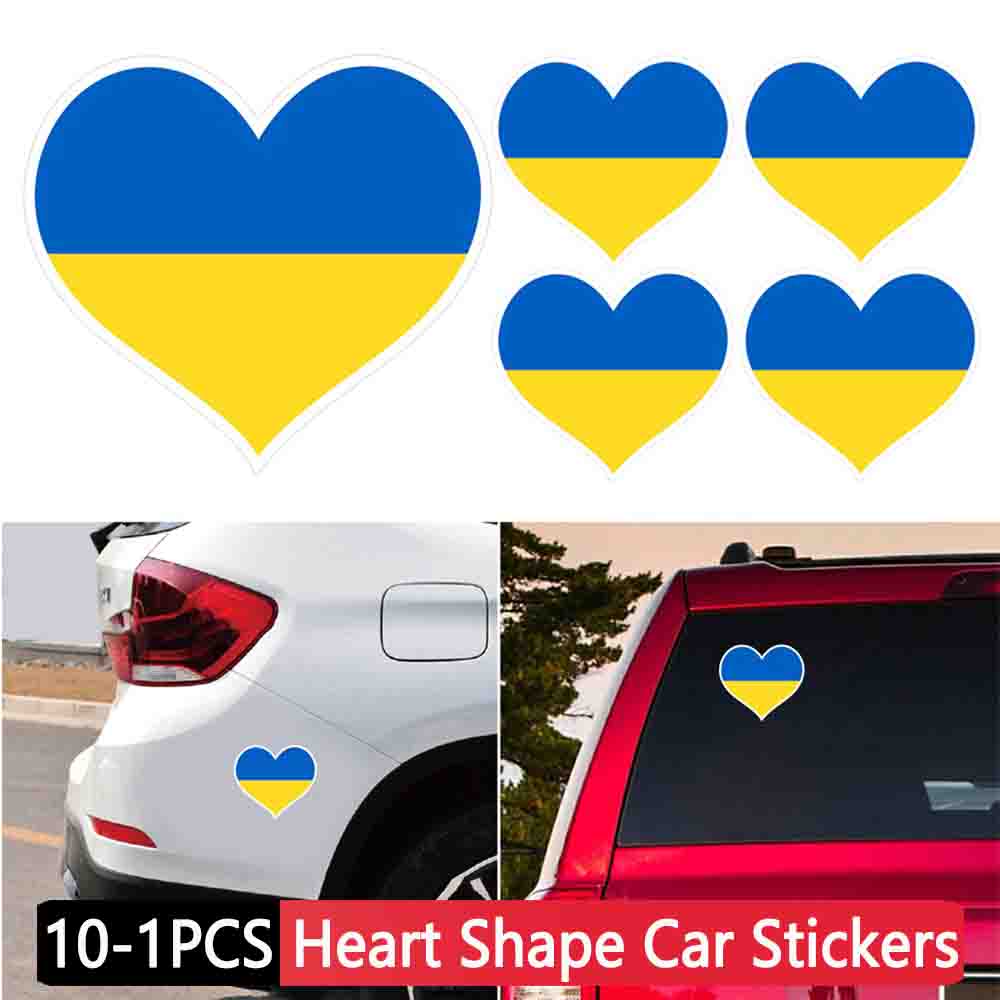 

1/5/10 шт. в форме сердца украинский флаг наклейка на автомобиль смешная украина авто окно холодильник ноутбук наклейка аксессуары
