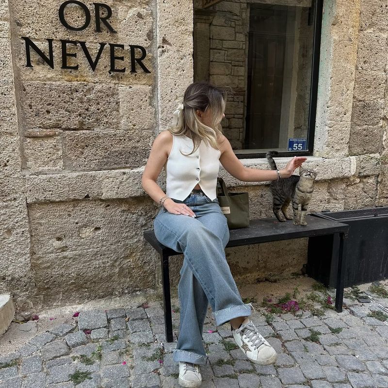 Zbzr Spring New Arrival Women's Clothing Fashion Style Fashion Solid Color round Neck Loose Casual Plain Stitch Sleeveless Short Tops