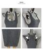 Korean Dongdaemun Slimming Waist-Cinching Sleeveless Knit Dress for Women