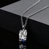 Collier pendentif plissé irrégulier unique pour homme, Collier en acier inoxydable avec pierre naturelle forme goutte d'eau bleue, Cadeaux de bijoux