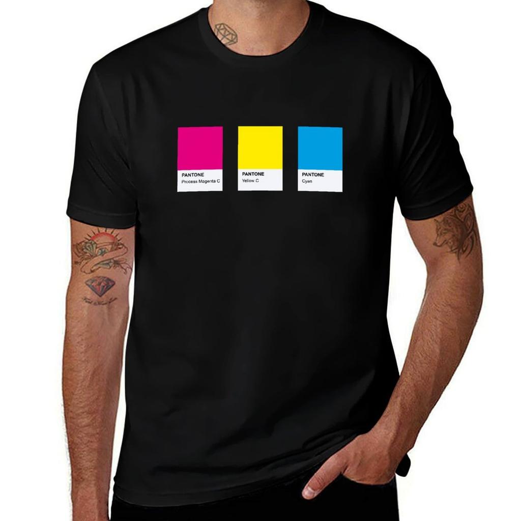 T-Shirt Colore LGBT Palette Pantone Comunità Pansexuale Design Casual Urbano Vestibilità Larga
