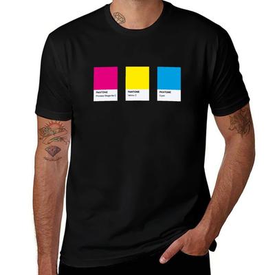 PALETA DE COLORES PANTONE LGBT DISEÑO COMUNIDAD PANSEXUAL Camiseta Urbana Casual de Corte Amplio