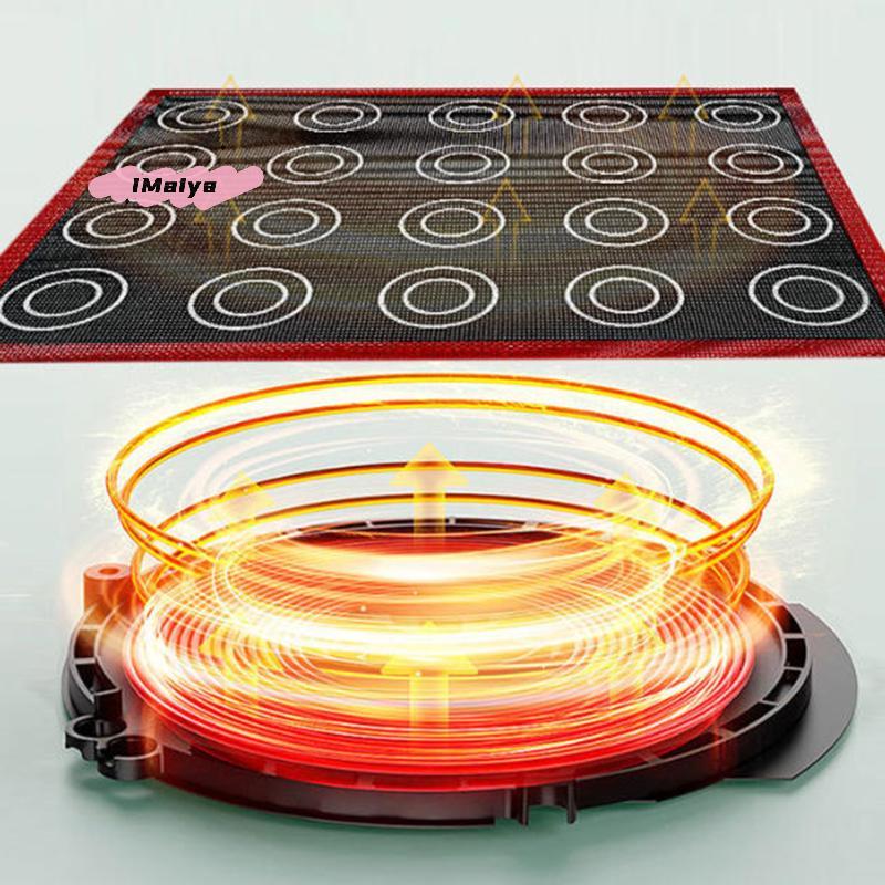 M-1Pc Perforated Silicone Baking Mat, With Puff & Round Patterns, Reusable Non-stick Oven Liner, For Cookies Macaron Bread