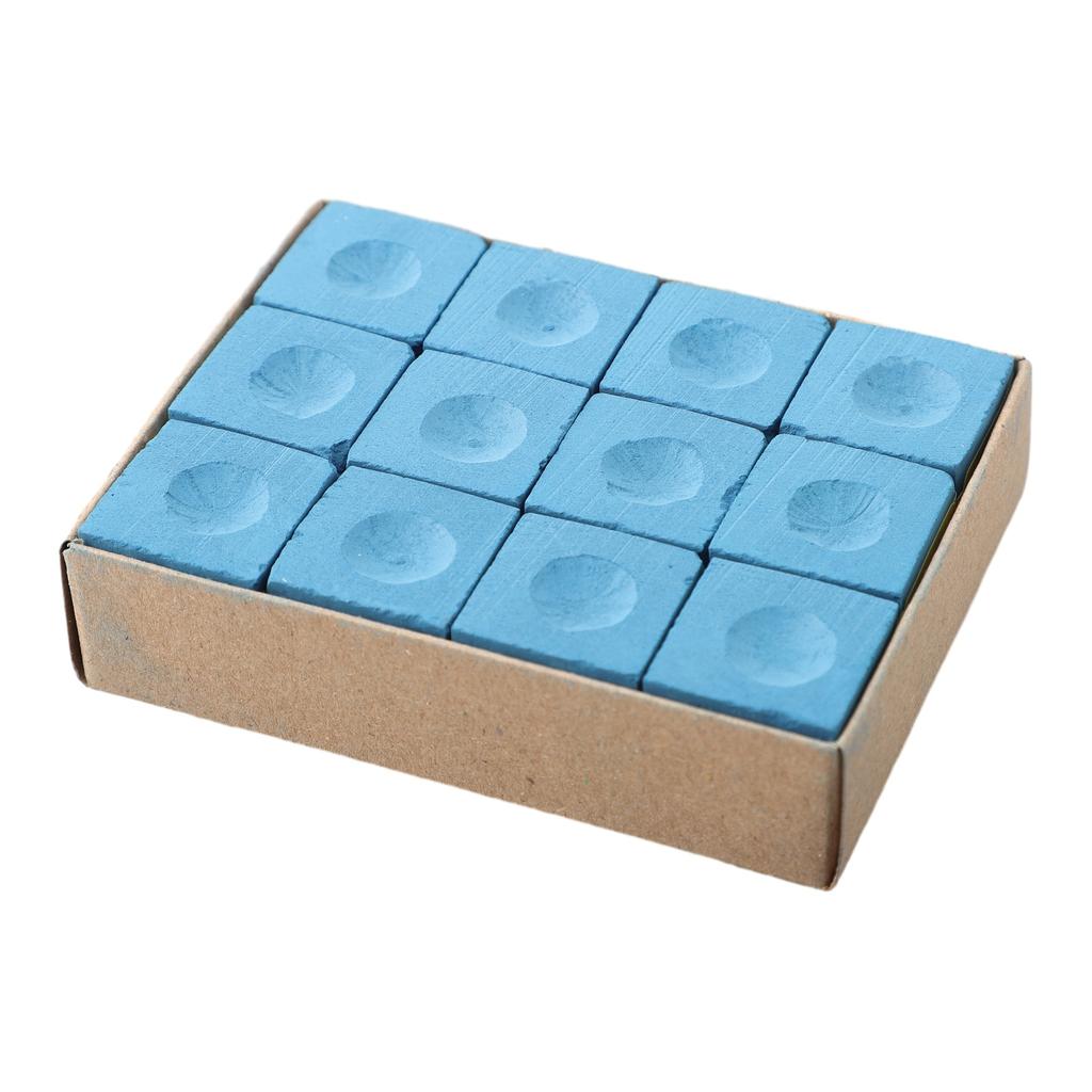 Bulk Supplies Of 12 Pool Cue Chalk Cubes Snooker Billiards Cue Tip Blue