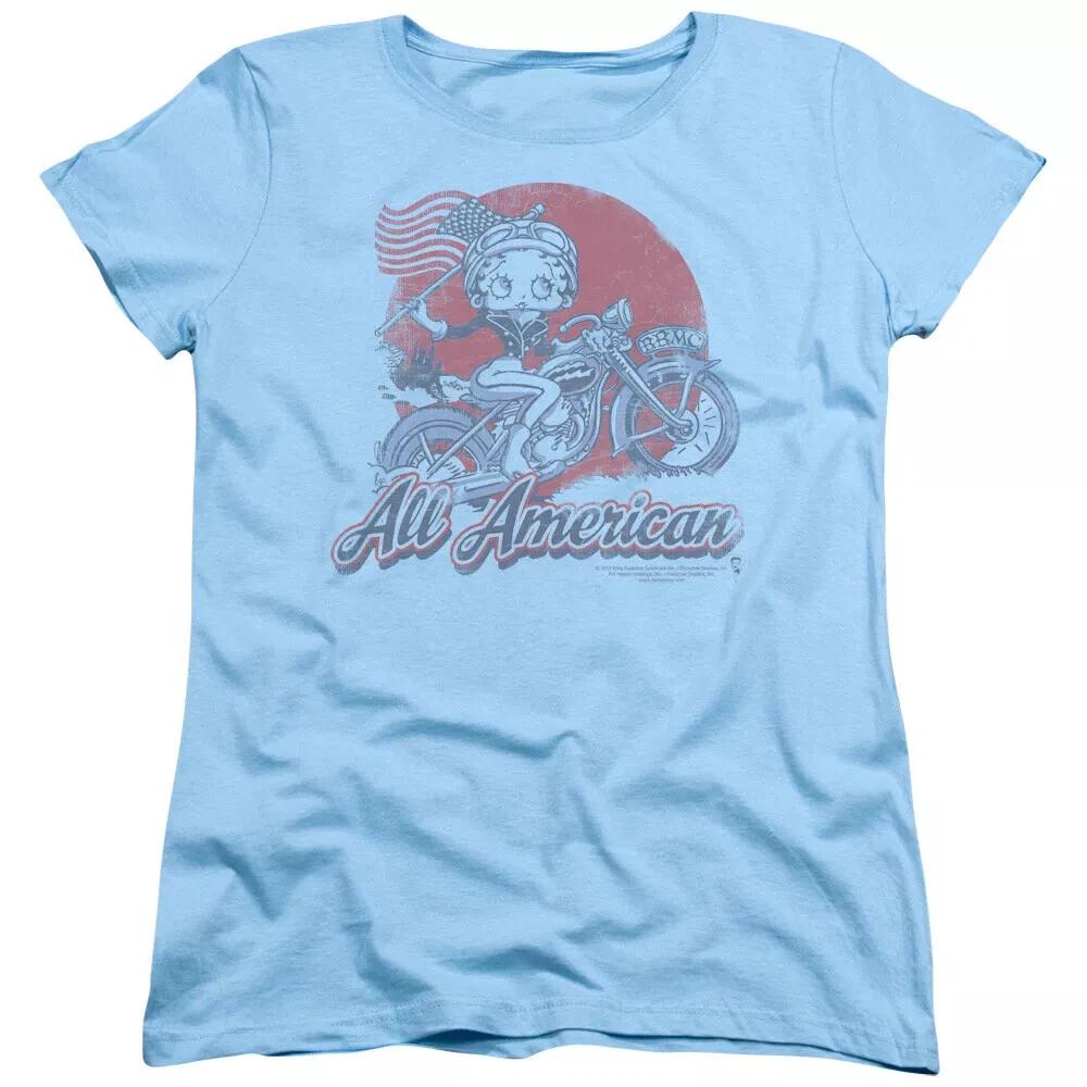 Betty Boop  All American Biker  Women s T-Shirt 3XL